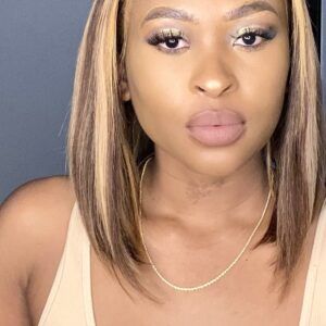 12” frontal highlighted wig